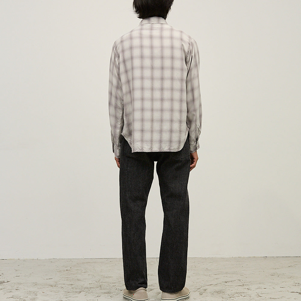 Damaged Tencel Ombre Check Shirt