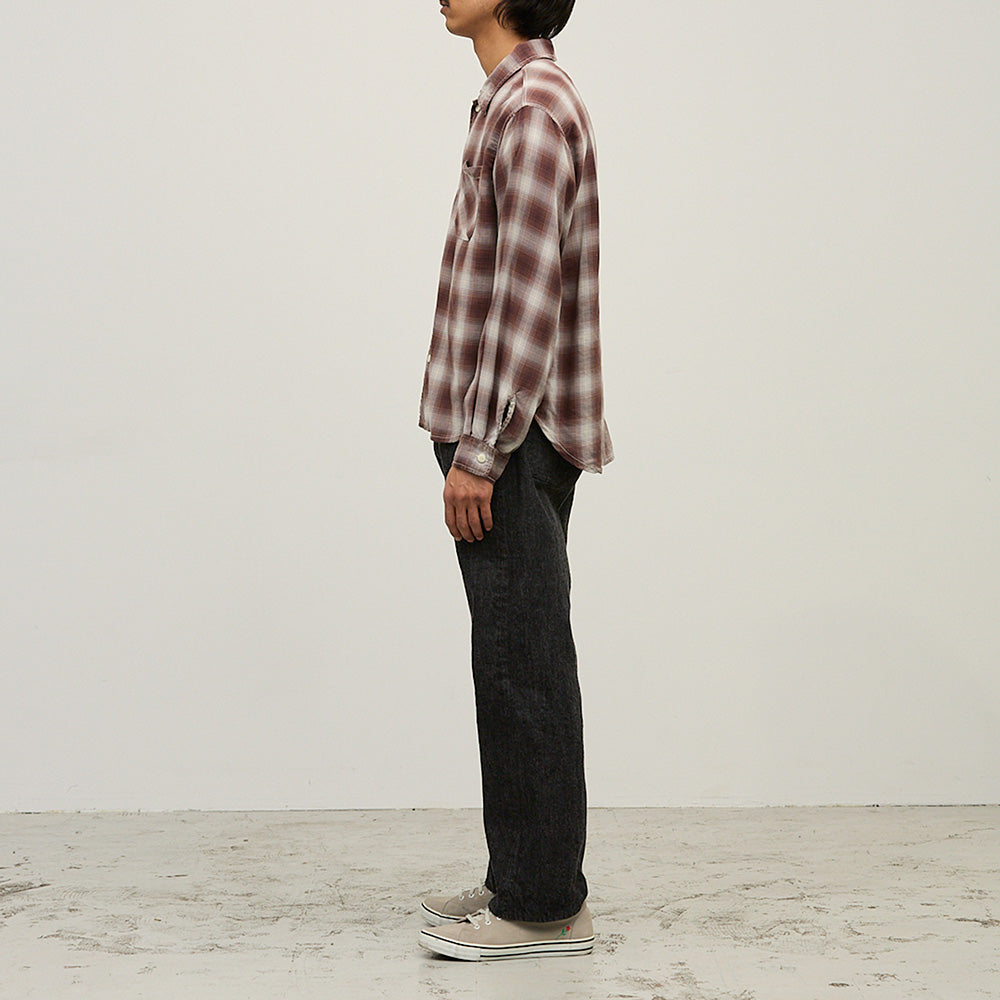 Damaged Tencel Twill Check Shirt