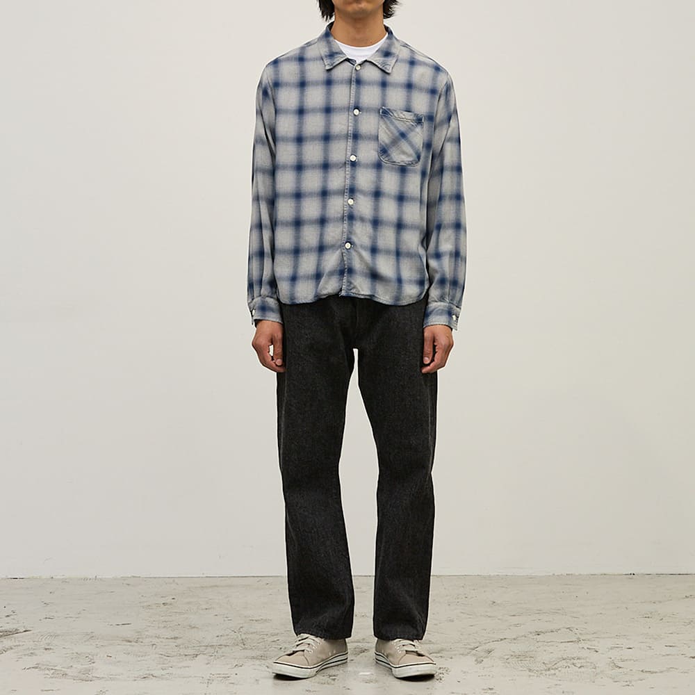 レーヨンオンブレーチェックシャツ
