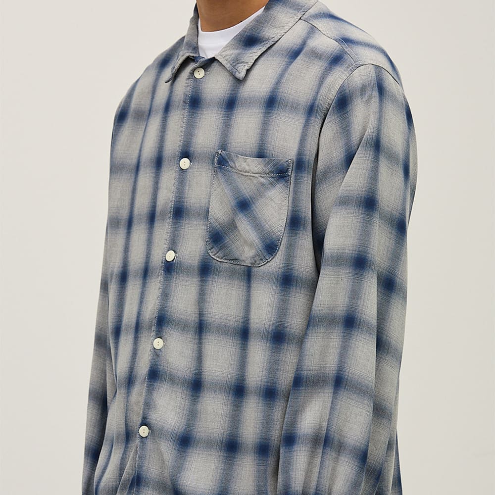 REMI RELIEF Official Online Store / Rayon Ombre Check Shirt
