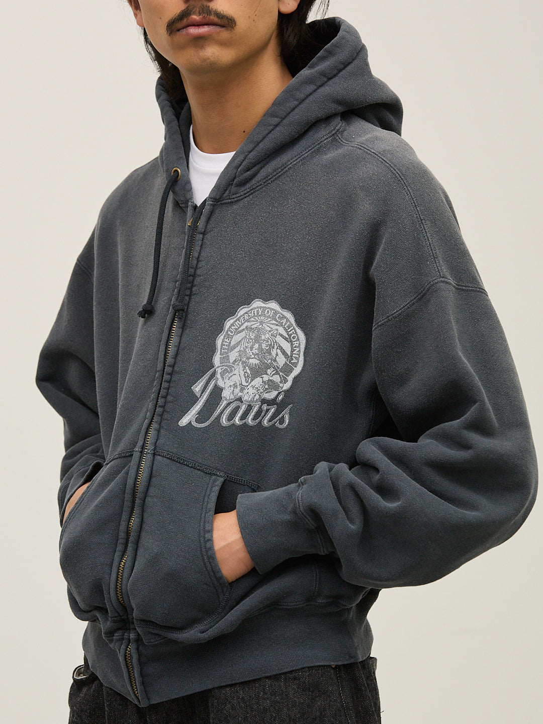 Vintage fleece-lined zip hoodie (Davis)
