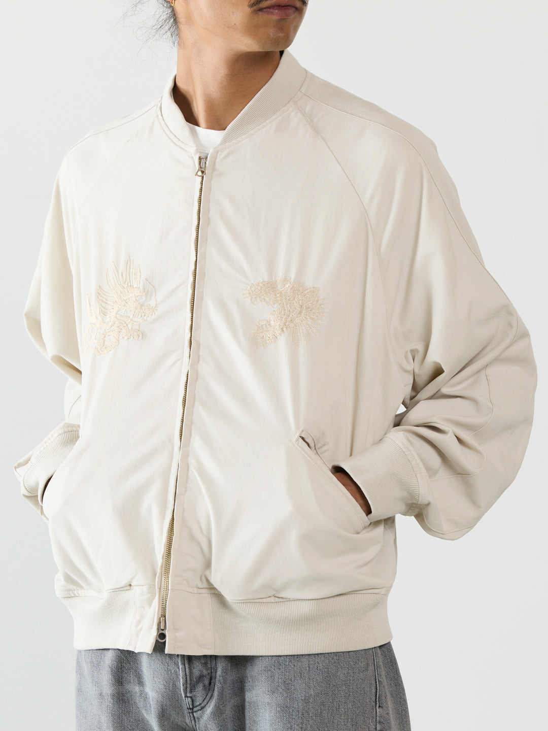 Fibril Rayon Twill Souvenir Jacket (JAPAN)