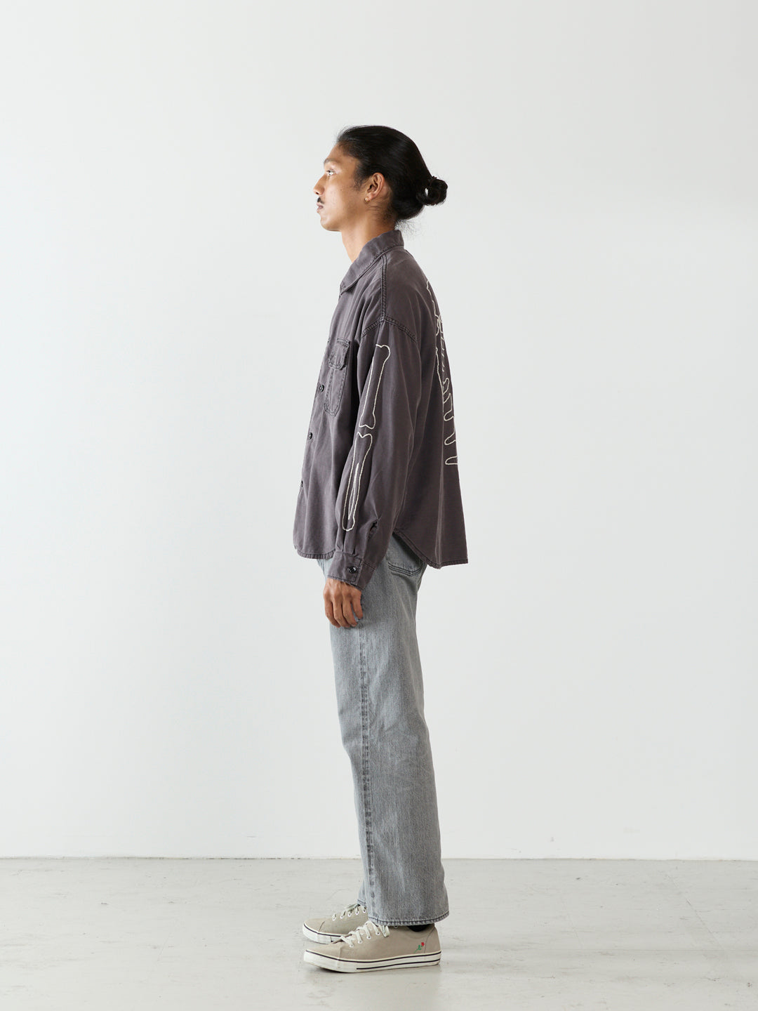 WIDE MILITARY SHIRT (Embroidery: BONE)