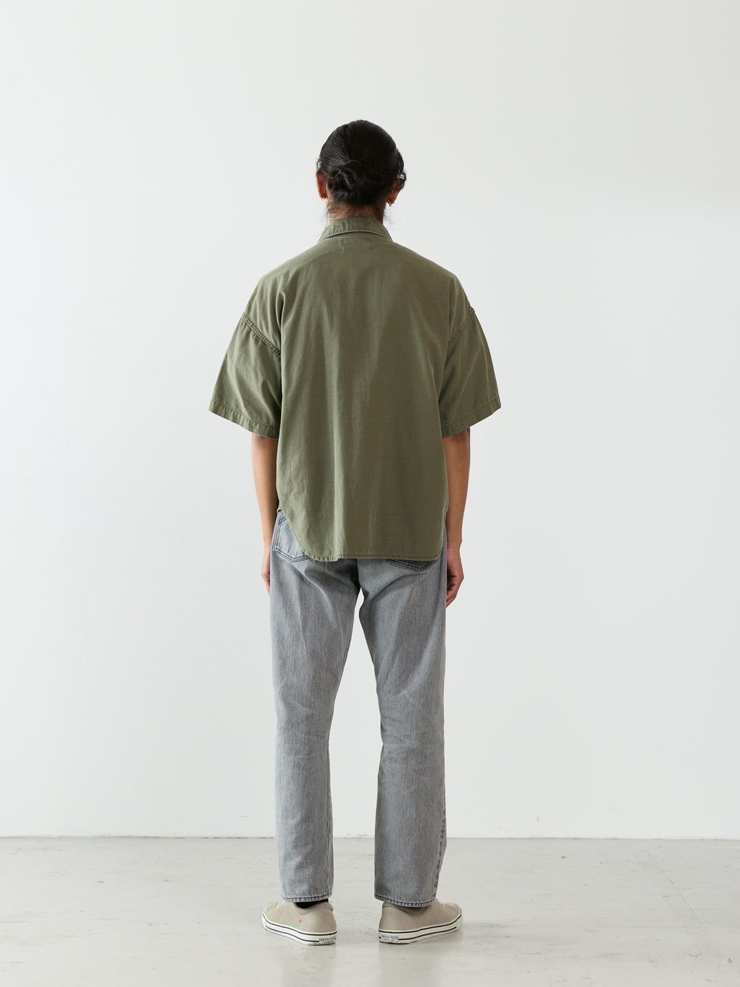 WIDE MILITARY S/S SHIRT (Front Studs)