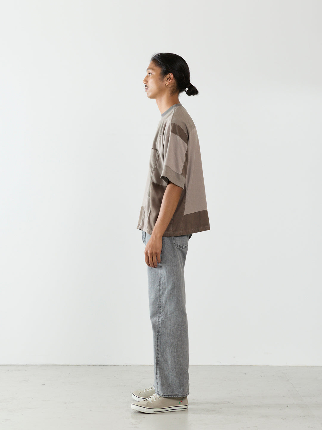 Patchwork Eco-Suede S/S Crew