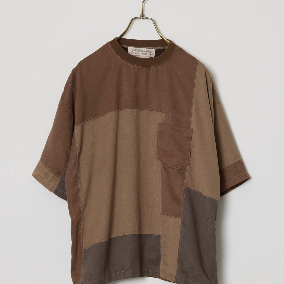 Patchwork Eco-Suede S/S Crew