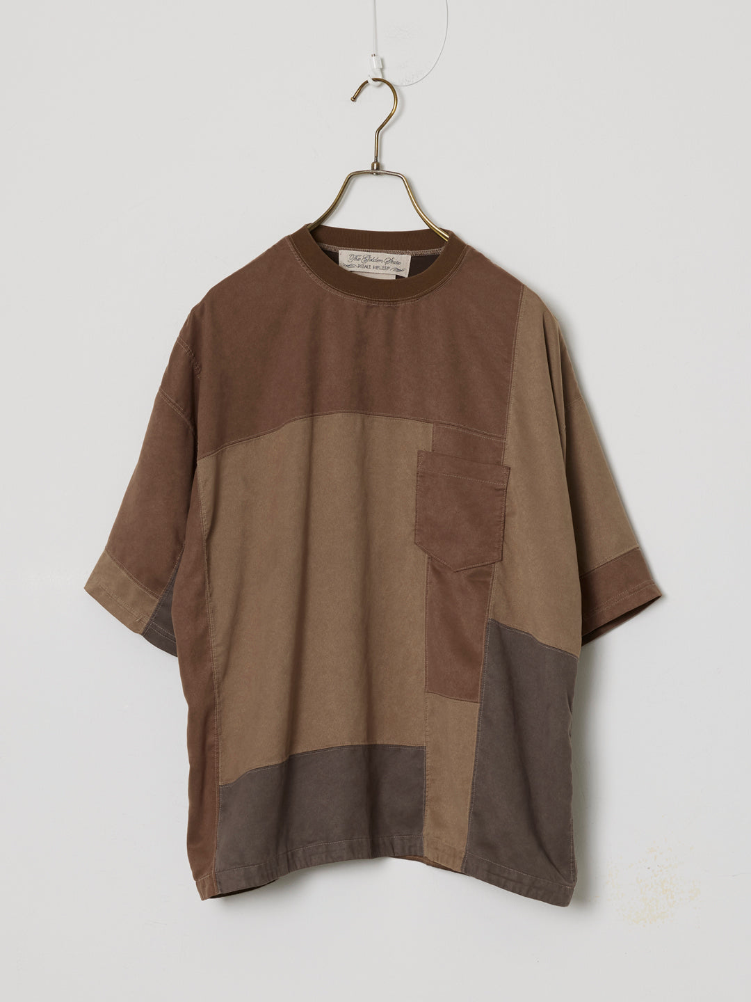 Patchwork Eco-Suede S/S Crew