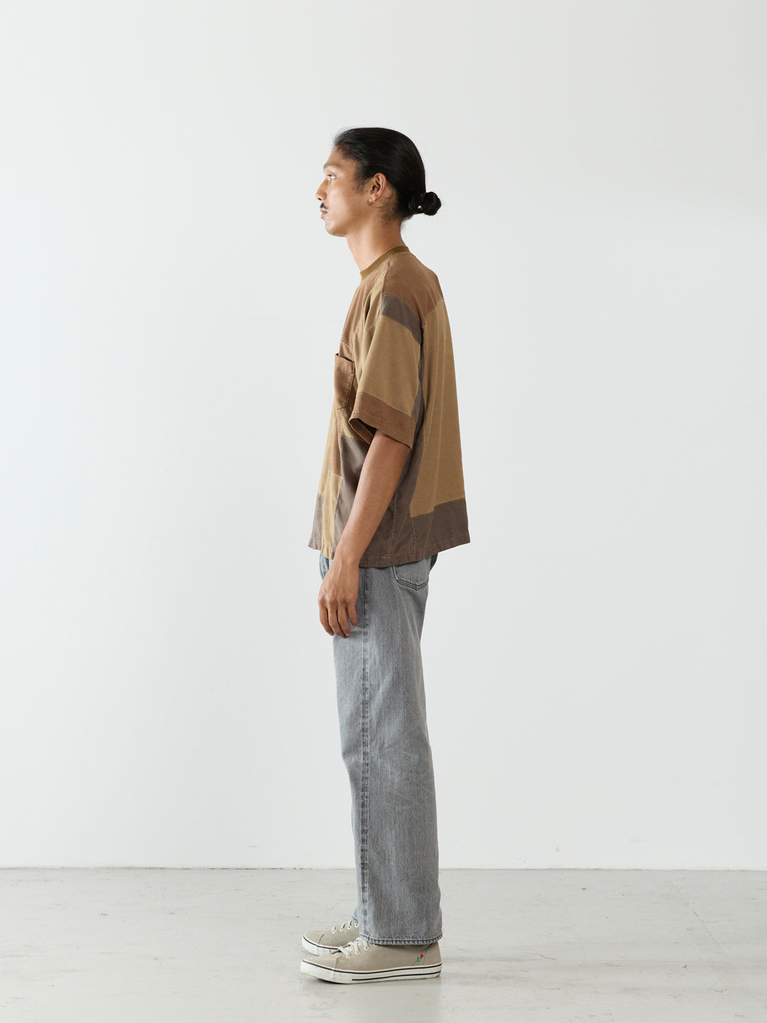 Patchwork Eco-Suede S/S Crew
