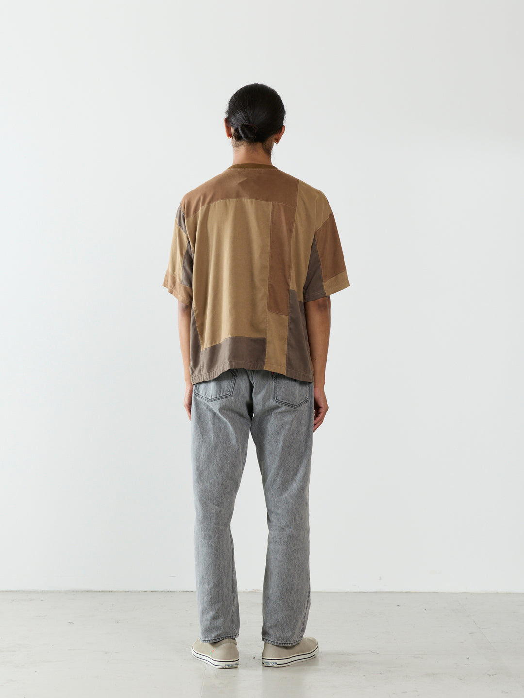 Patchwork Eco-Suede S/S Crew