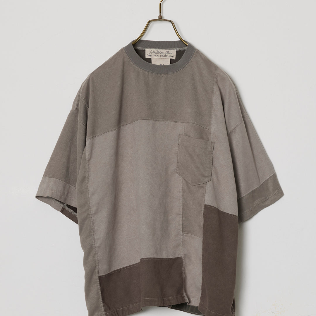 Patchwork Eco-Suede S/S Crew