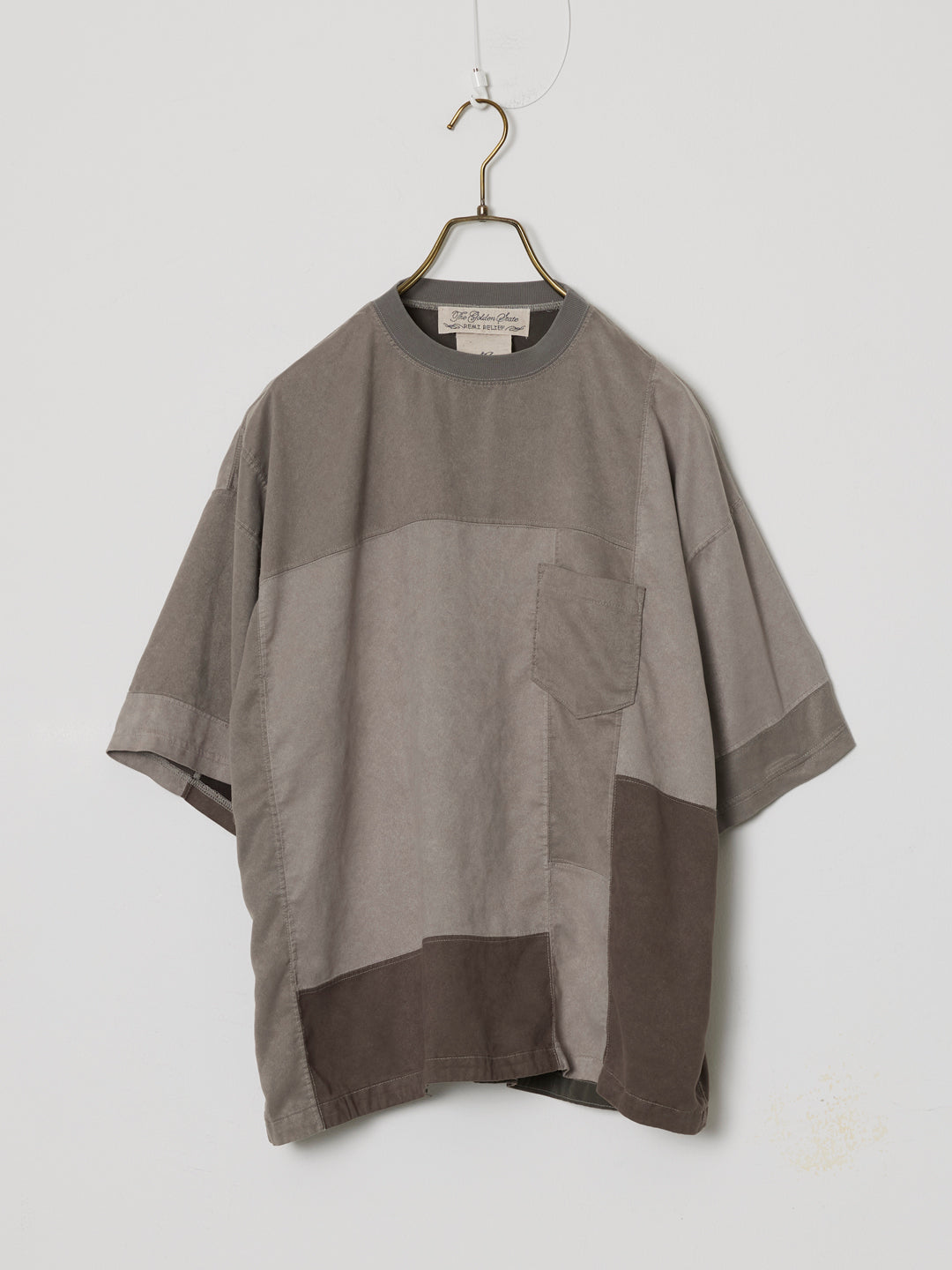 Patchwork Eco-Suede S/S Crew