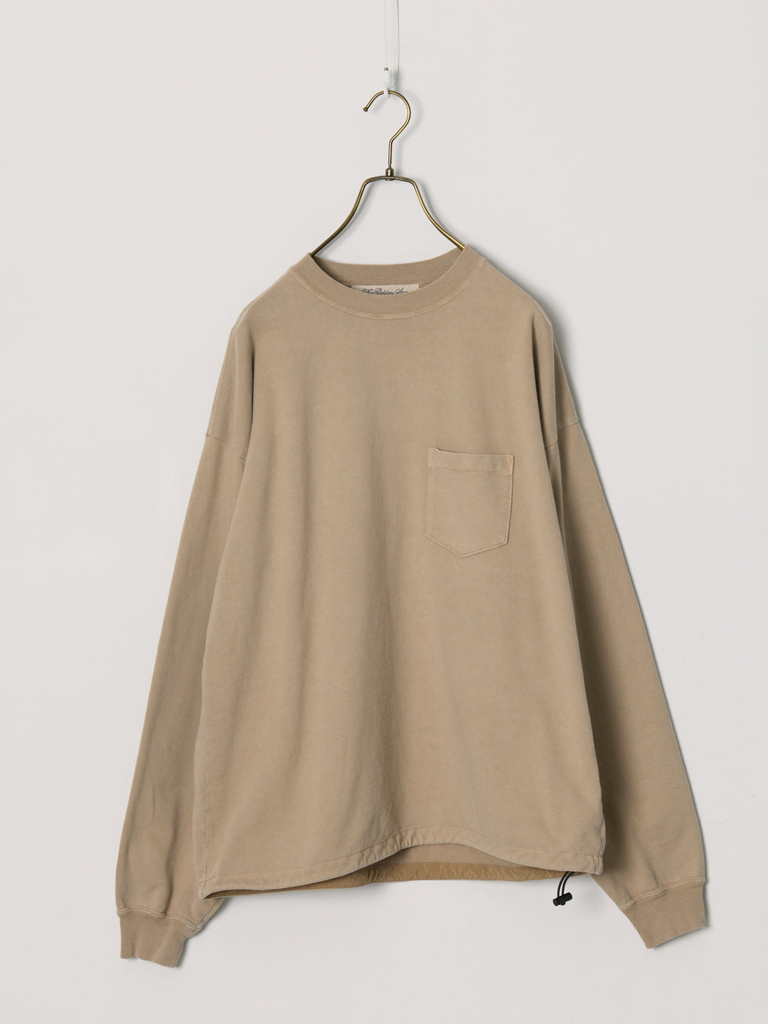 Supima fleece-lined long-sleeve T-shirt