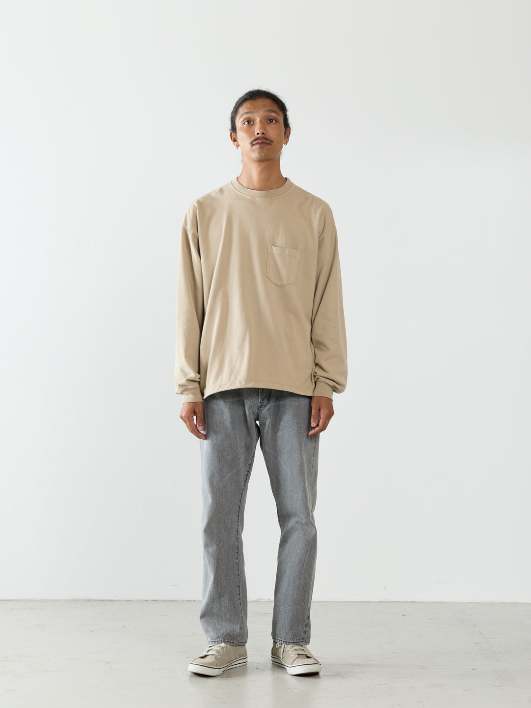Supima fleece-lined long-sleeve T-shirt