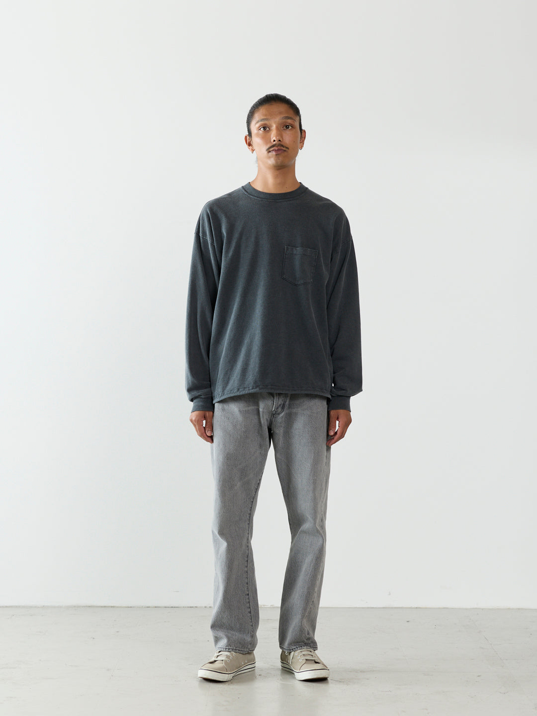 Supima fleece-lined long-sleeve T-shirt