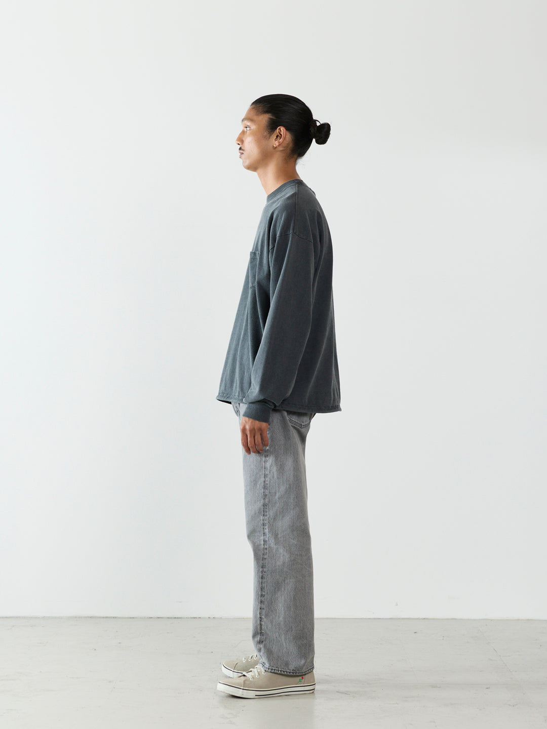 Supima fleece-lined long-sleeve T-shirt