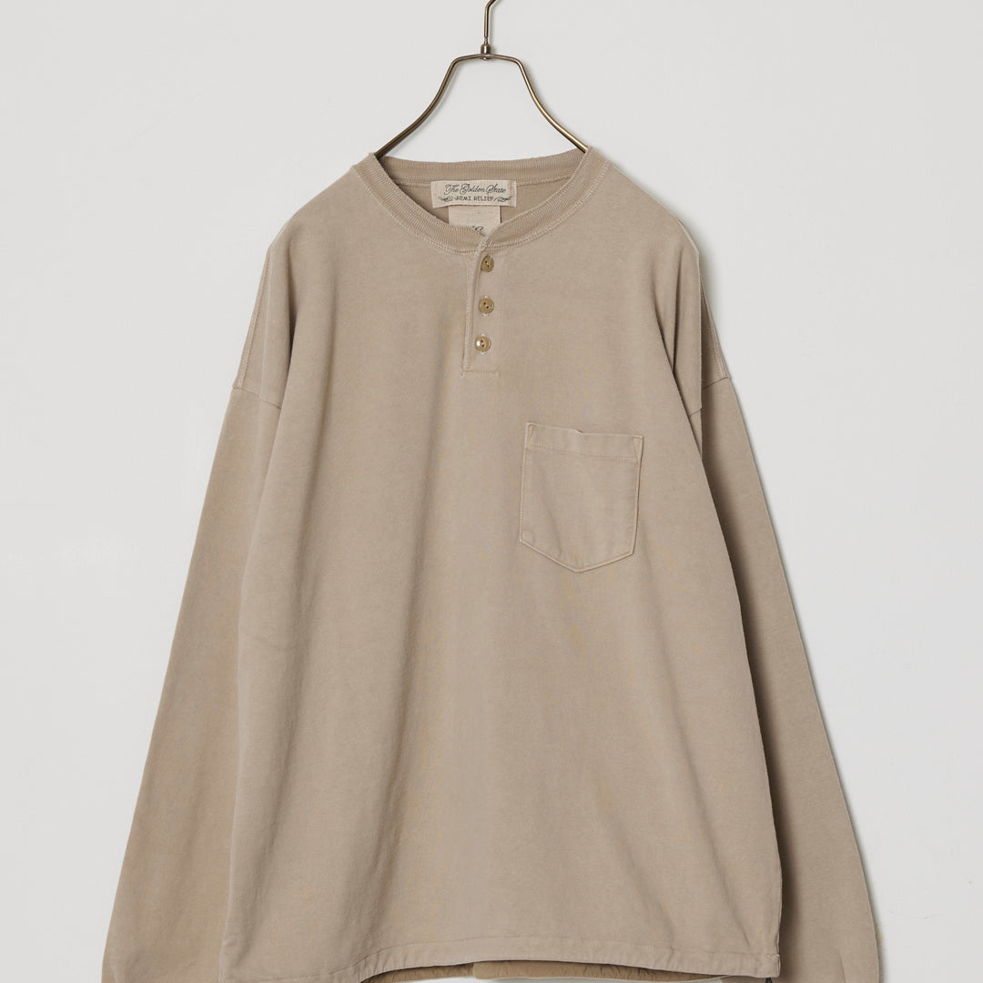 Supima Brushed-back Henley Long-sleeve T-shirt