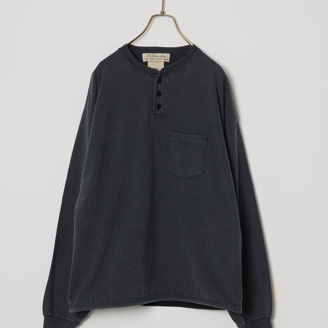 Supima Brushed-back Henley Long-sleeve T-shirt