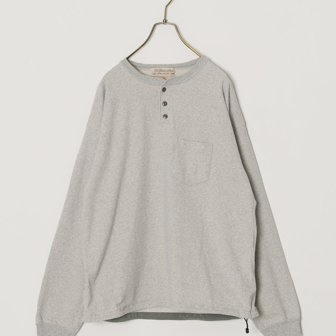 Supima Brushed-back Henley Long-sleeve T-shirt