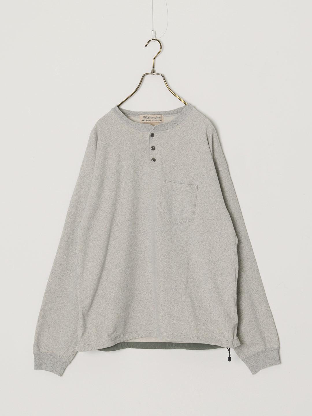 Supima Brushed-back Henley Long-sleeve T-shirt