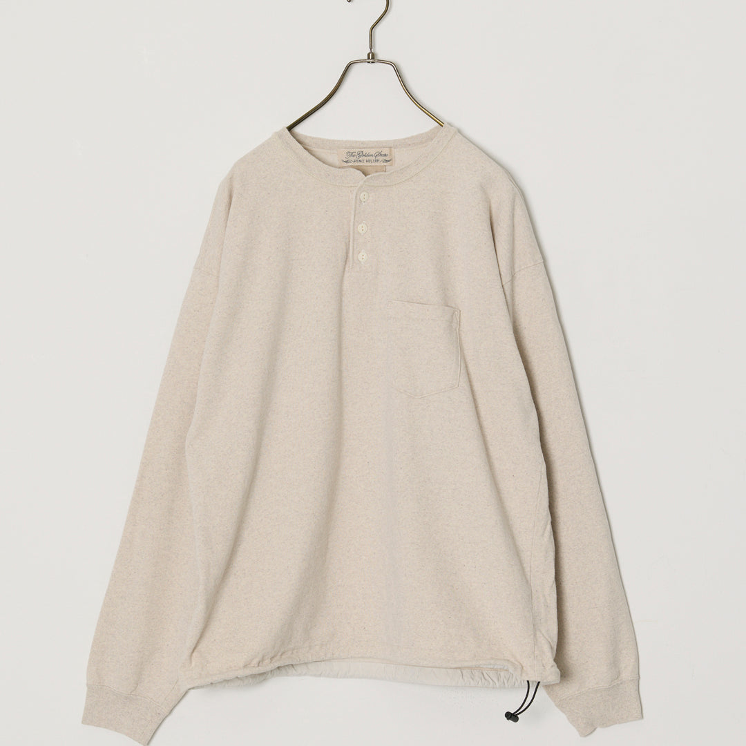 Supima Brushed-back Henley Long-sleeve T-shirt