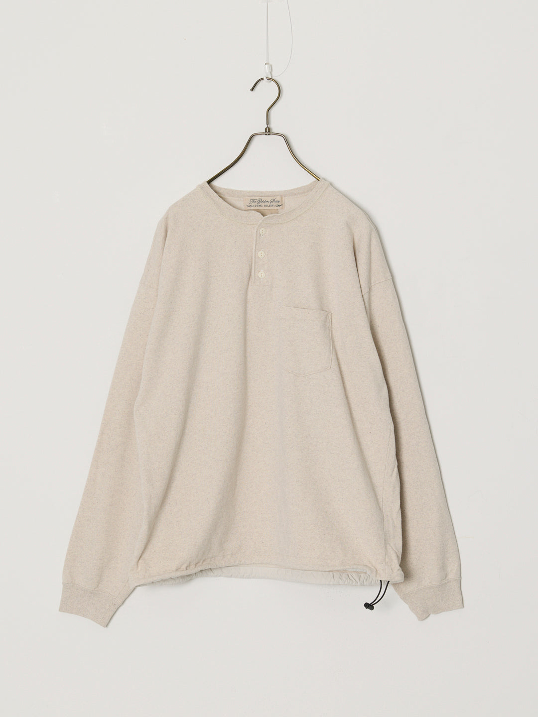 Supima Brushed-back Henley Long-sleeve T-shirt