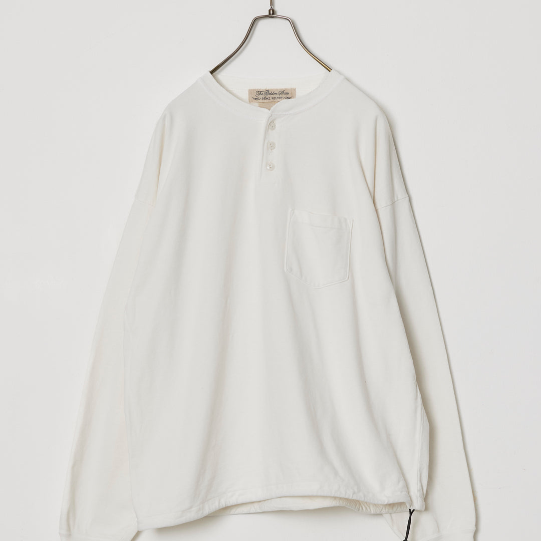 Supima Brushed-back Henley Long-sleeve T-shirt