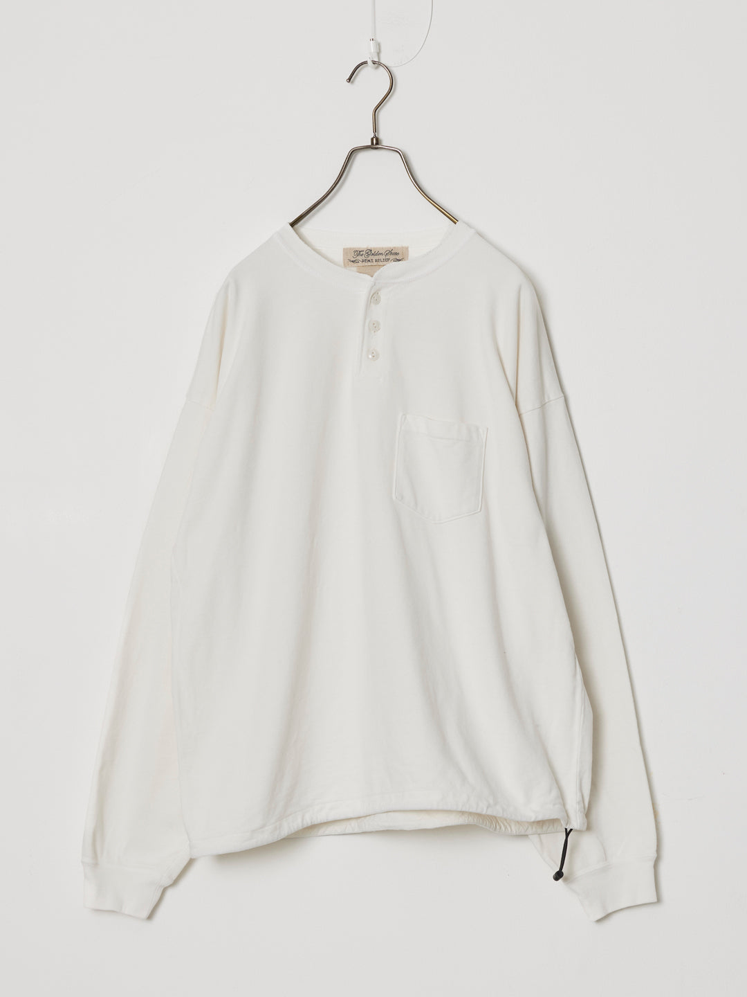 Supima Brushed-back Henley Long-sleeve T-shirt