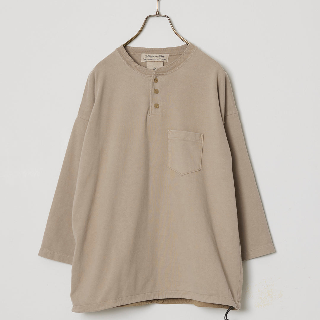 Supima Fleece Henley Neck 3/4 Sleeve T-shirt