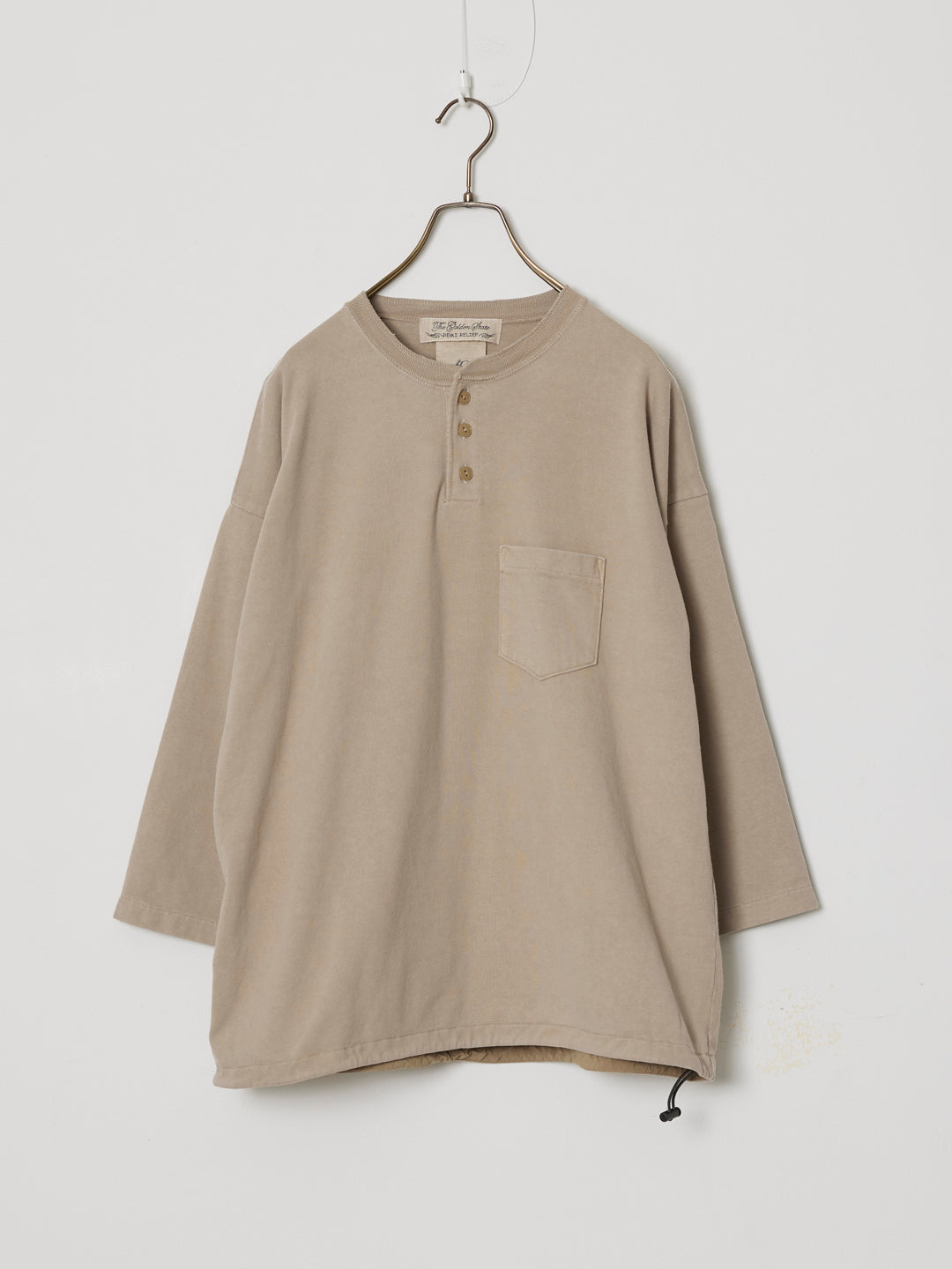 Supima Fleece Henley Neck 3/4 Sleeve T-shirt