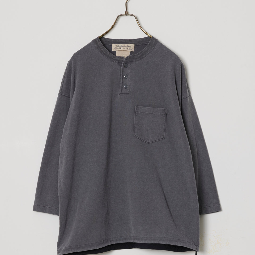 Supima Fleece Henley Neck 3/4 Sleeve T-shirt