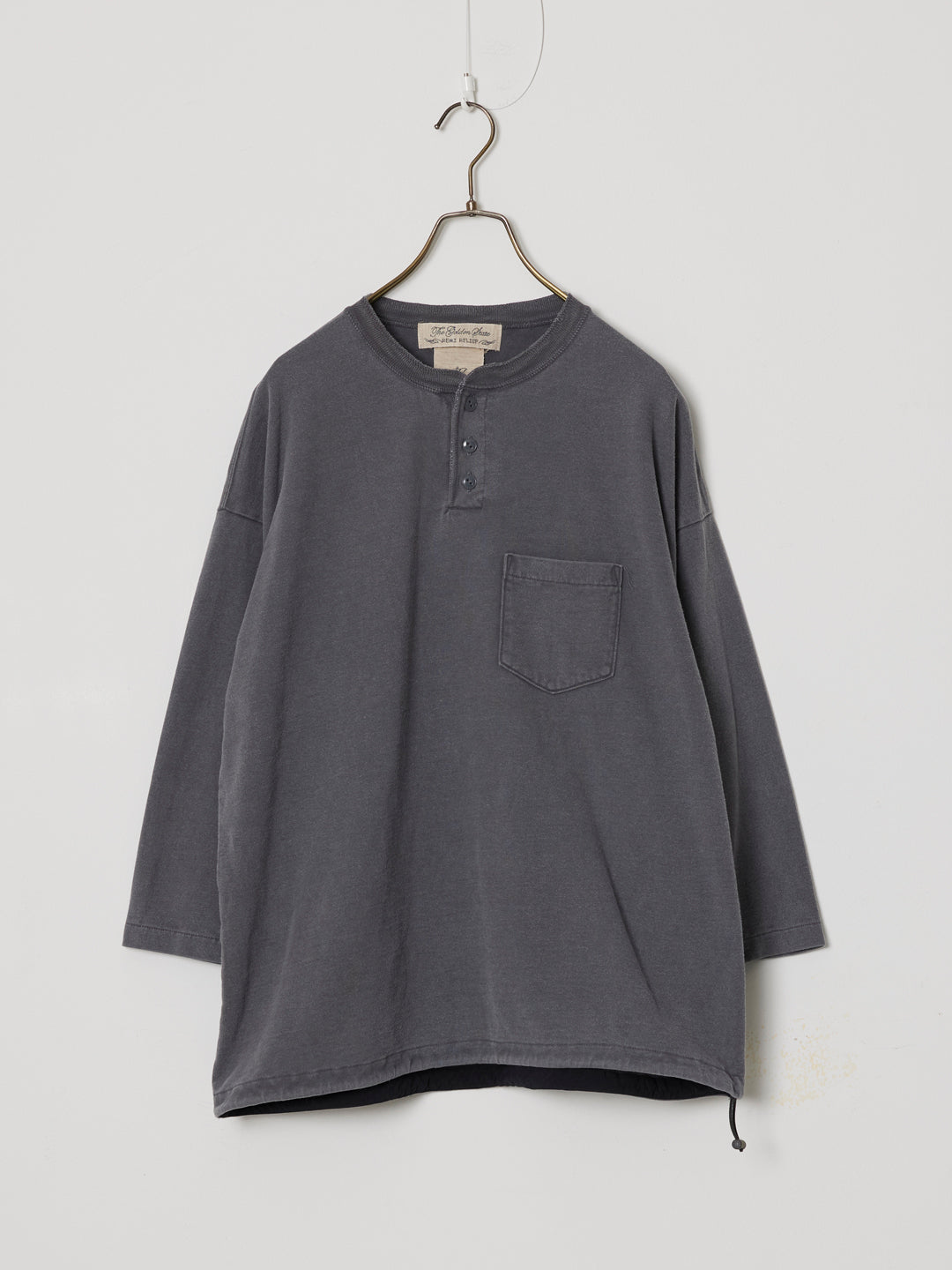Supima Fleece Henley Neck 3/4 Sleeve T-shirt