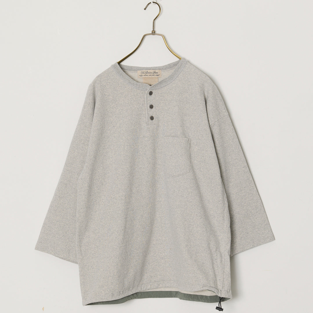 Supima Fleece Henley Neck 3/4 Sleeve T-shirt