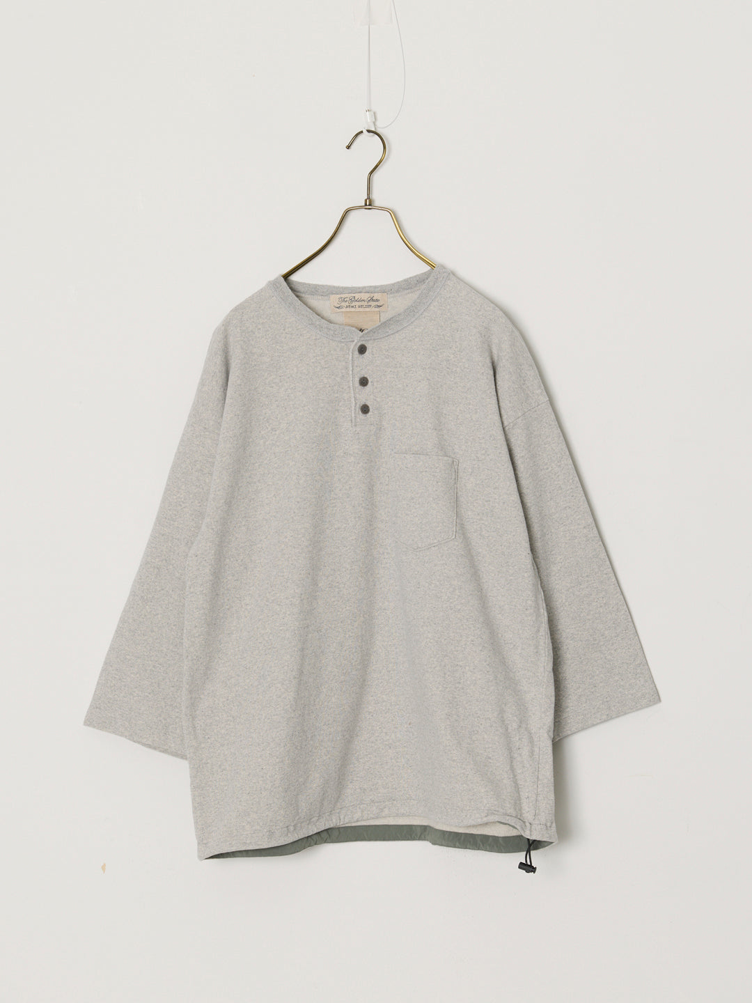 Supima Fleece Henley Neck 3/4 Sleeve T-shirt