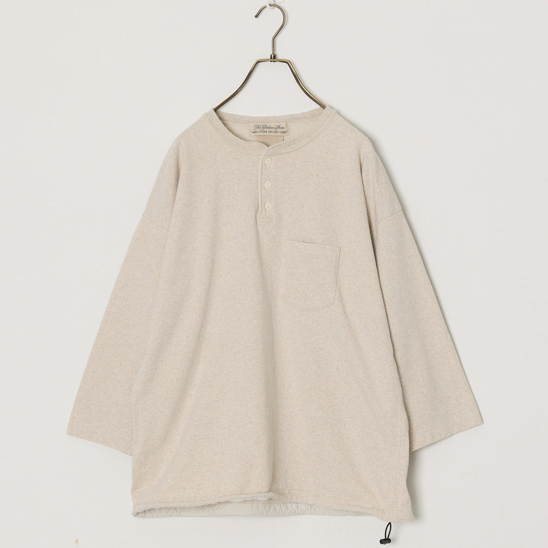 Supima Fleece Henley Neck 3/4 Sleeve T-shirt
