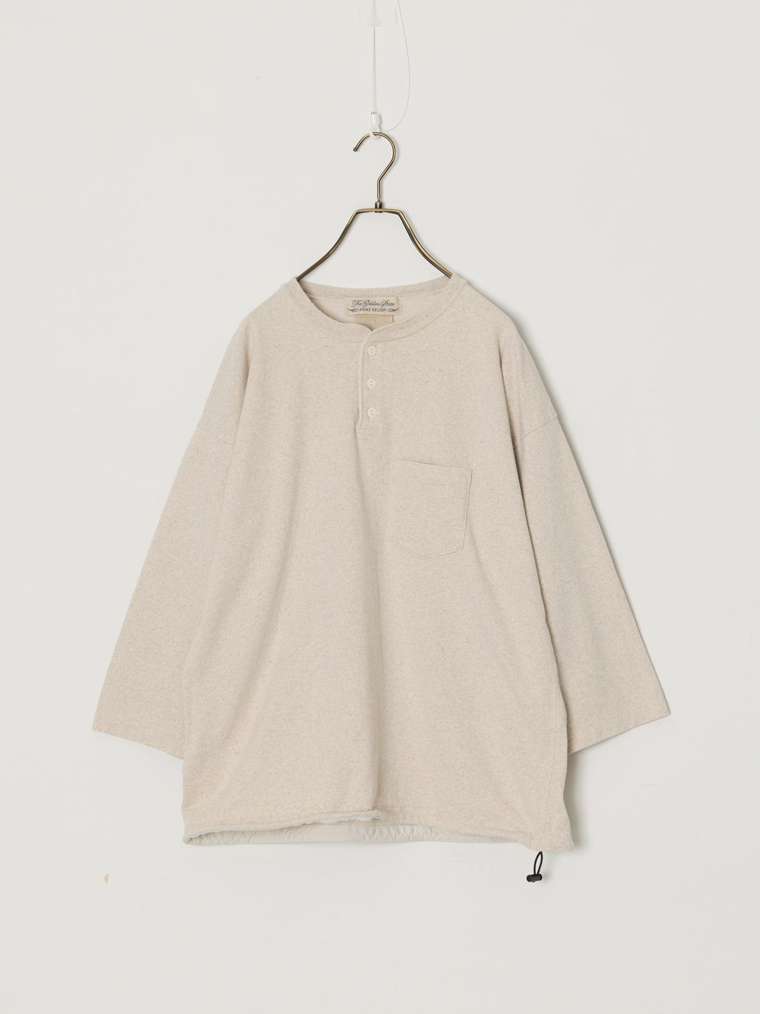 Supima Fleece Henley Neck 3/4 Sleeve T-shirt