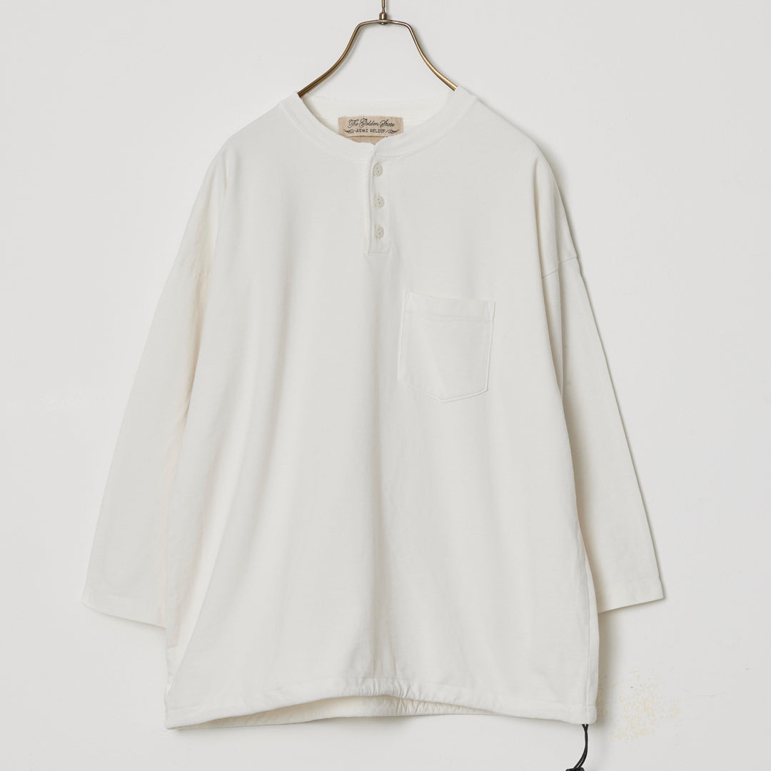 Supima Fleece Henley Neck 3/4 Sleeve T-shirt