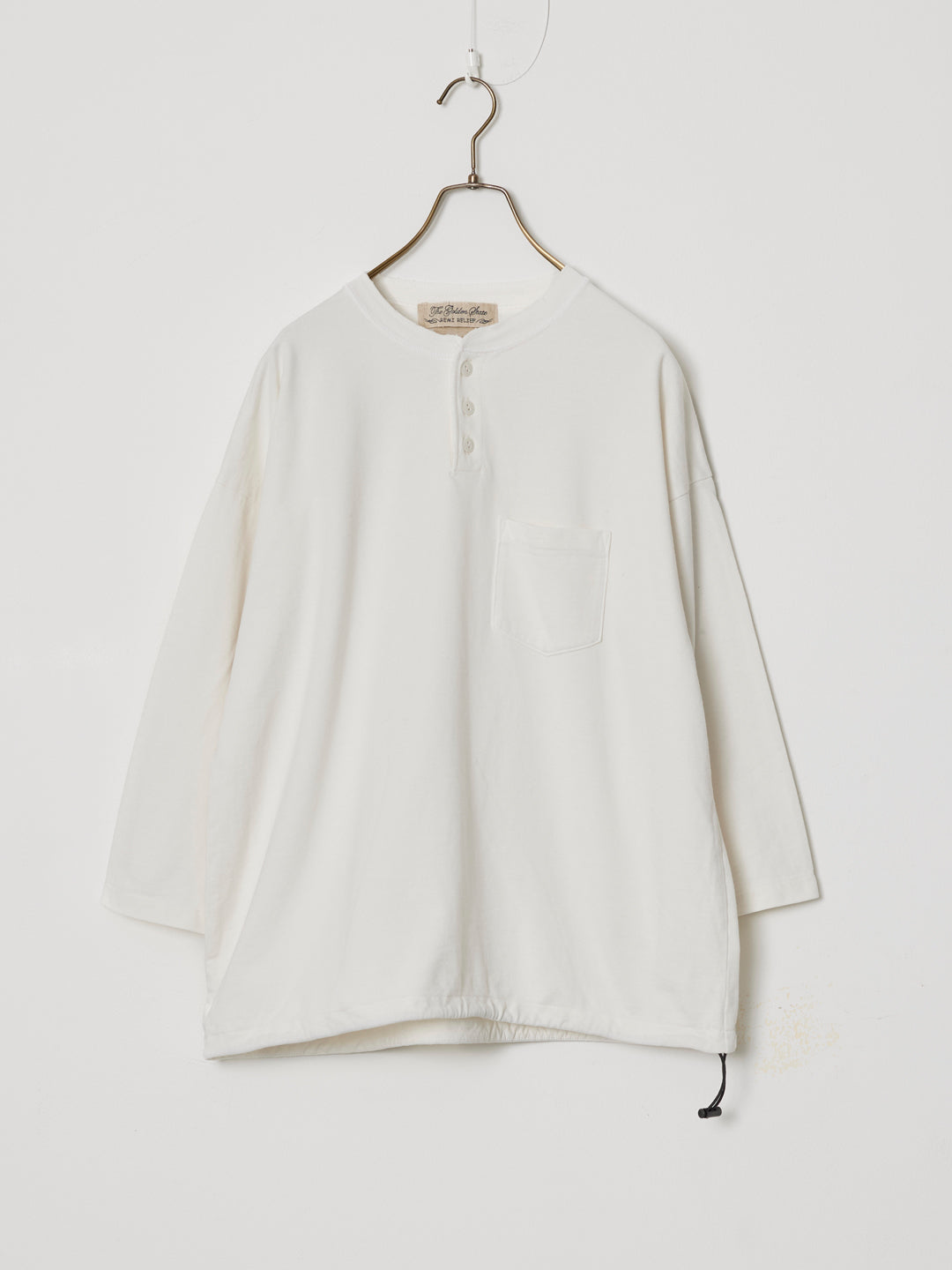 Supima Fleece Henley Neck 3/4 Sleeve T-shirt