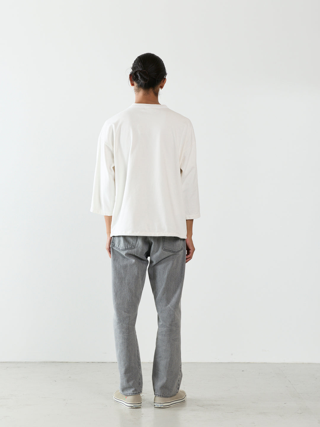 Supima Fleece Henley Neck 3/4 Sleeve T-shirt