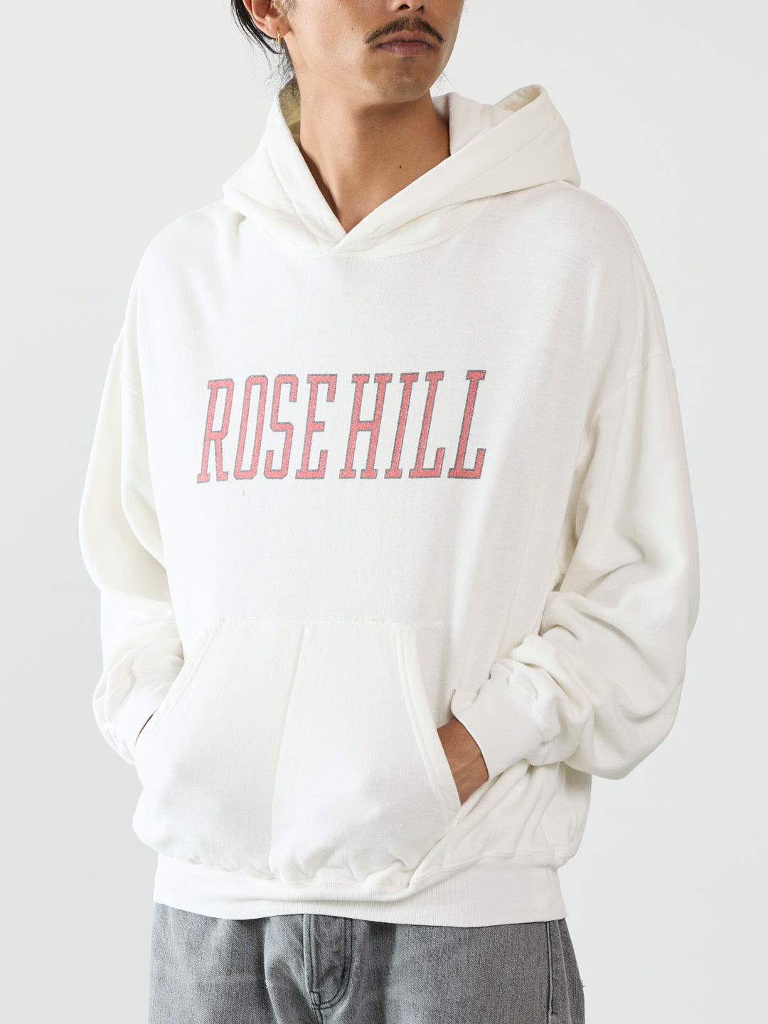 SP processed 3-needle brushed back hoodie (ROSE HILL)