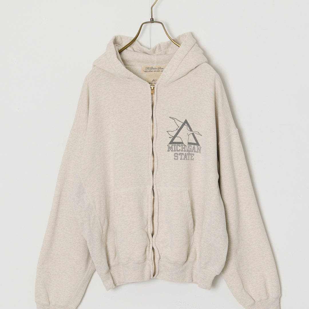 SP processed 3-fleece lined zip hoodie (MICHIGAN STATE)