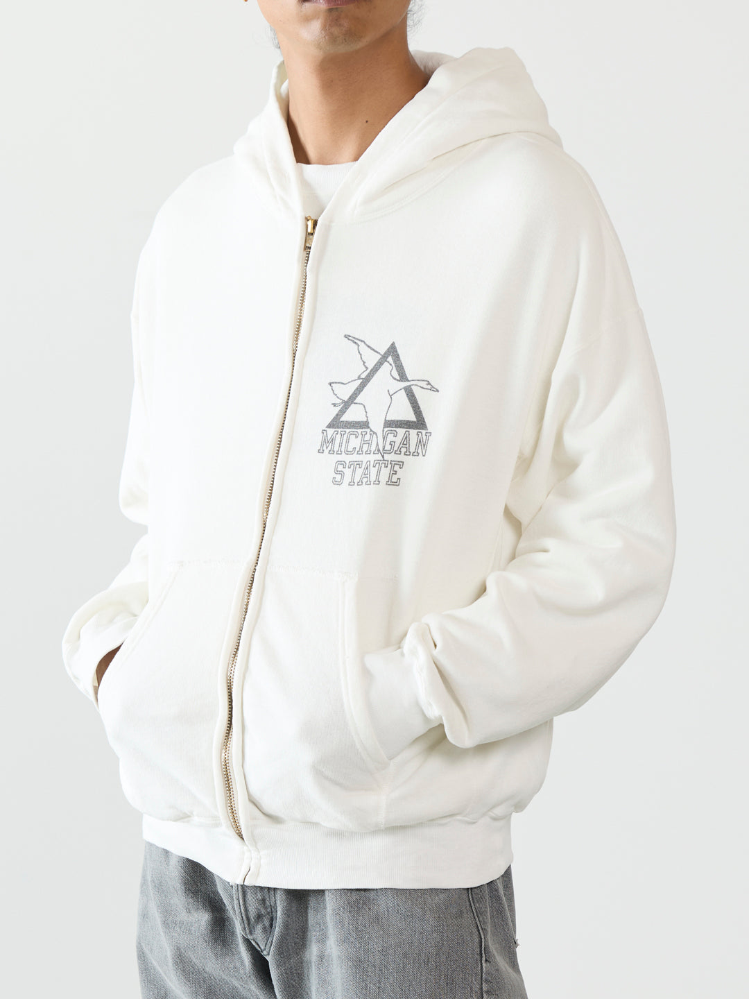 SP processed 3-fleece lined zip hoodie (MICHIGAN STATE)