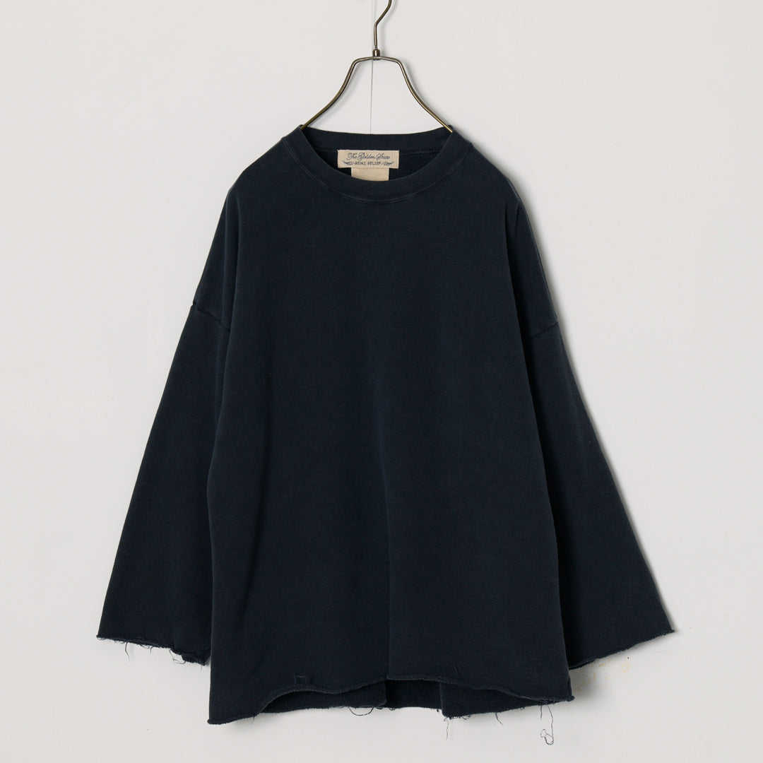 SP processing 3-ply brushed裏⽑ Crew Neck 3/4 Sleeve (Plain)