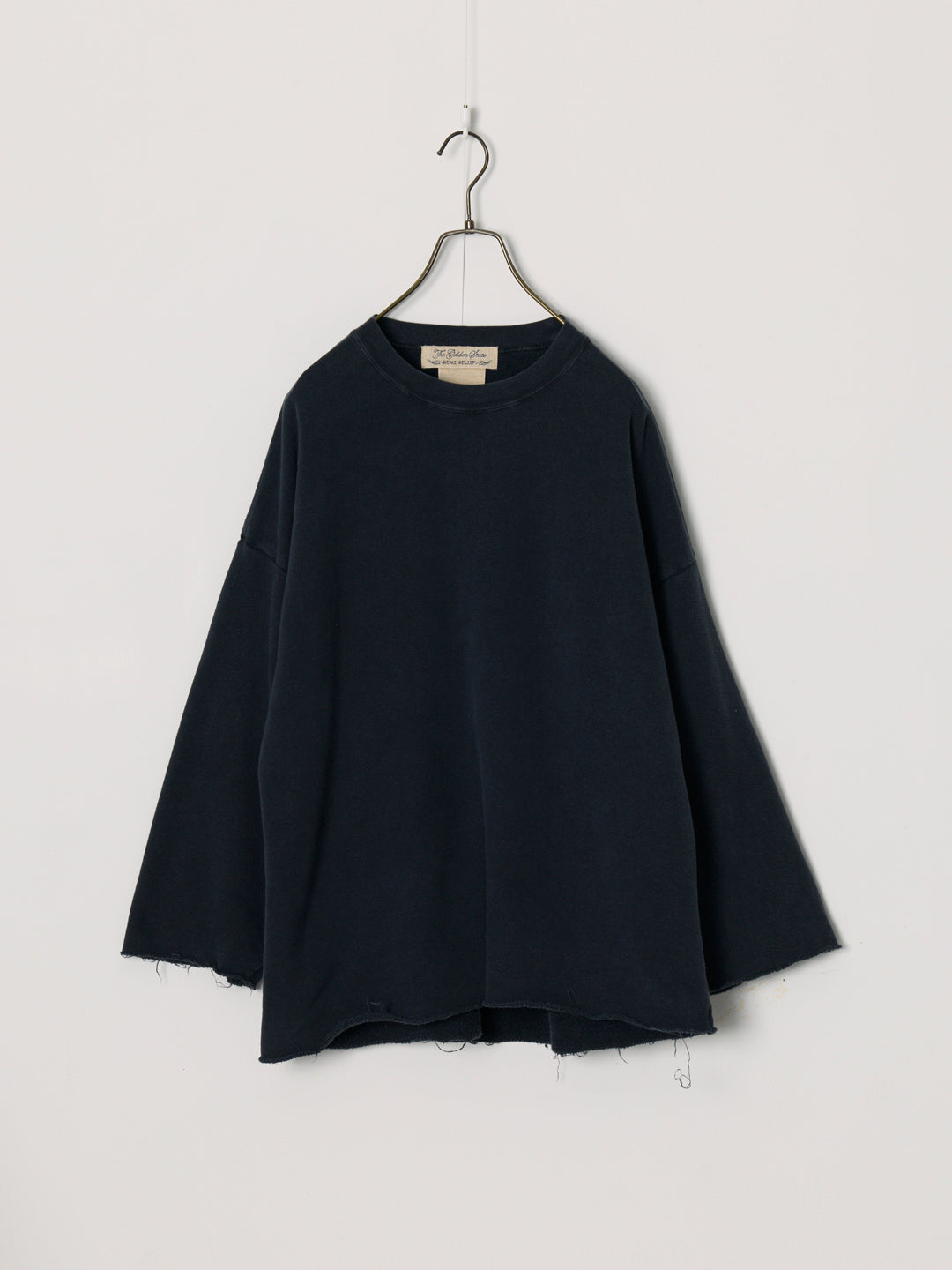 SP processing 3-ply brushed裏⽑ Crew Neck 3/4 Sleeve (Plain)