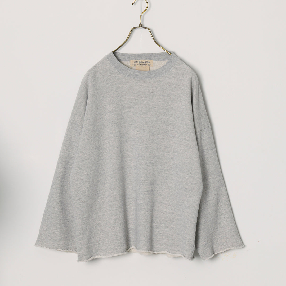 SP processing 3-ply brushed裏⽑ Crew Neck 3/4 Sleeve (Plain)