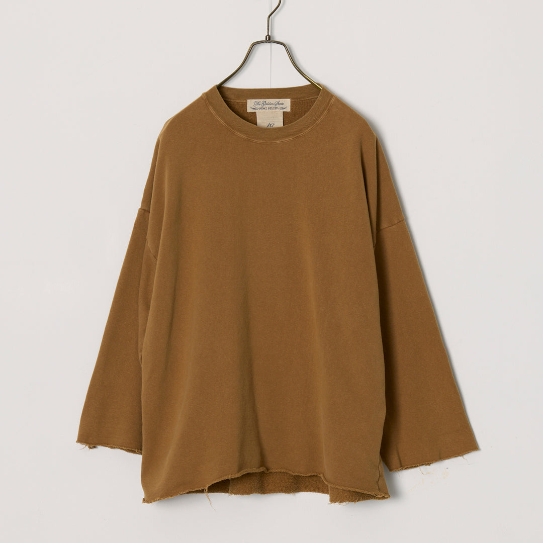 SP processing 3-ply brushed裏⽑ Crew Neck 3/4 Sleeve (Plain)