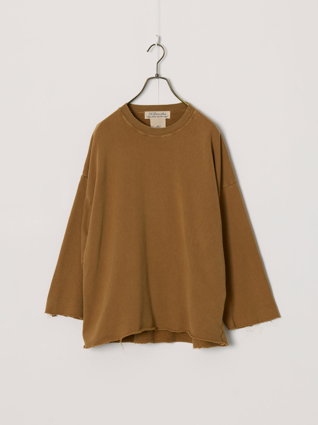 SP processing 3-ply brushed裏⽑ Crew Neck 3/4 Sleeve (Plain)