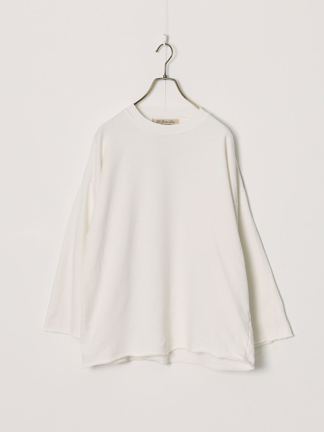 SP processing 3-ply brushed裏⽑ Crew Neck 3/4 Sleeve (Plain)