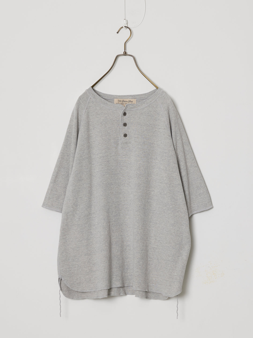 Double-knit Raglan Henley Neck T-shirt