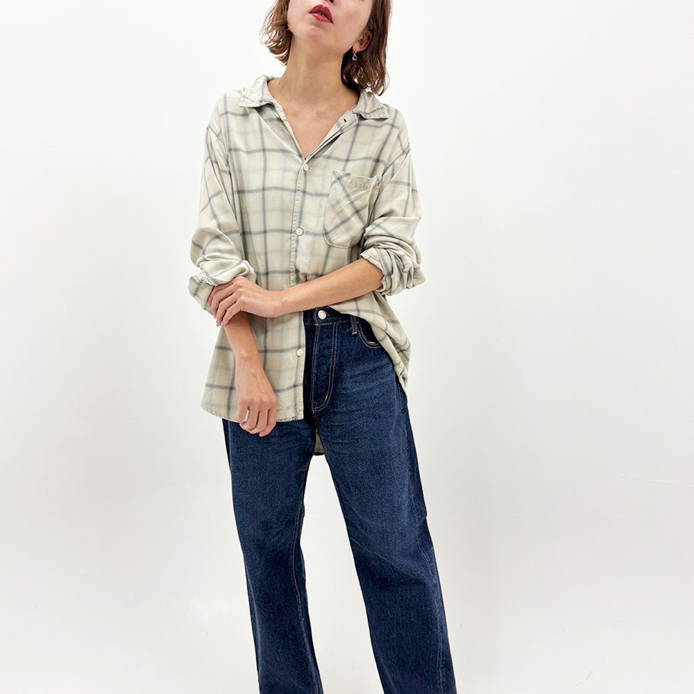 レーヨンツイルチェックシャツ