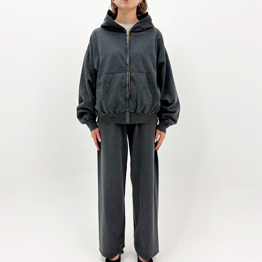 SP processed Supima fleece lining zip hoodie